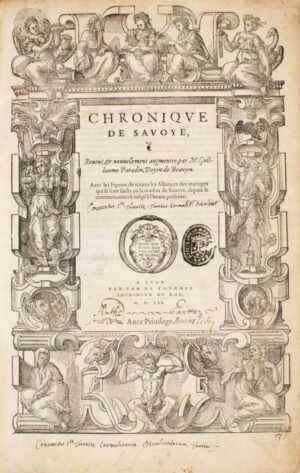 PARADIN (Guillaume). Chronique de Savoye - Bonnefoi Livres Anciens