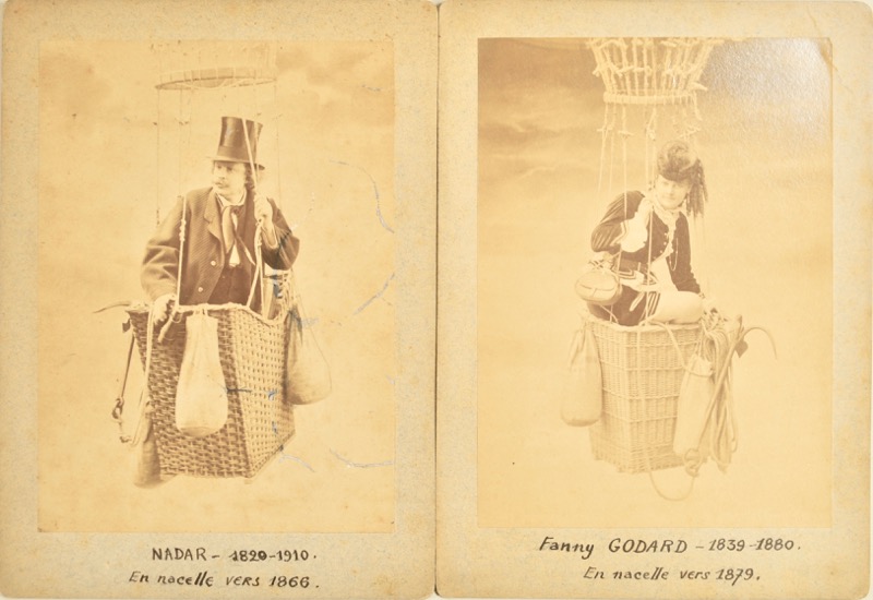 NADAR (Félix Tournachon, dit). Fanny Godard et Nadar en nacelle.