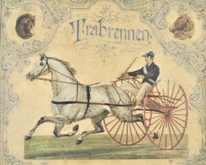 [Jeu des petits chevaux]. Trabrennen.