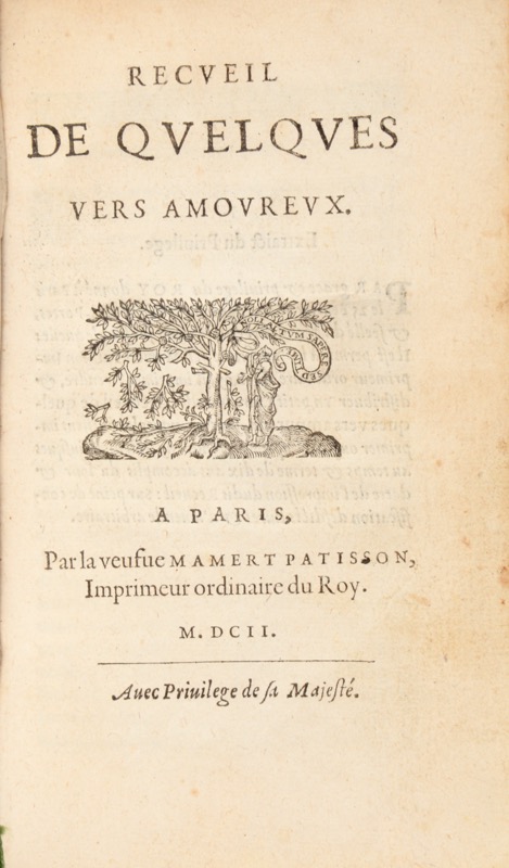 BERTAUT (Jean). Recueil de quelques vers amoureux.