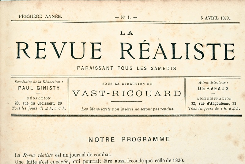 La Revue réaliste. Paraissant tous le samedis. Collection complète.