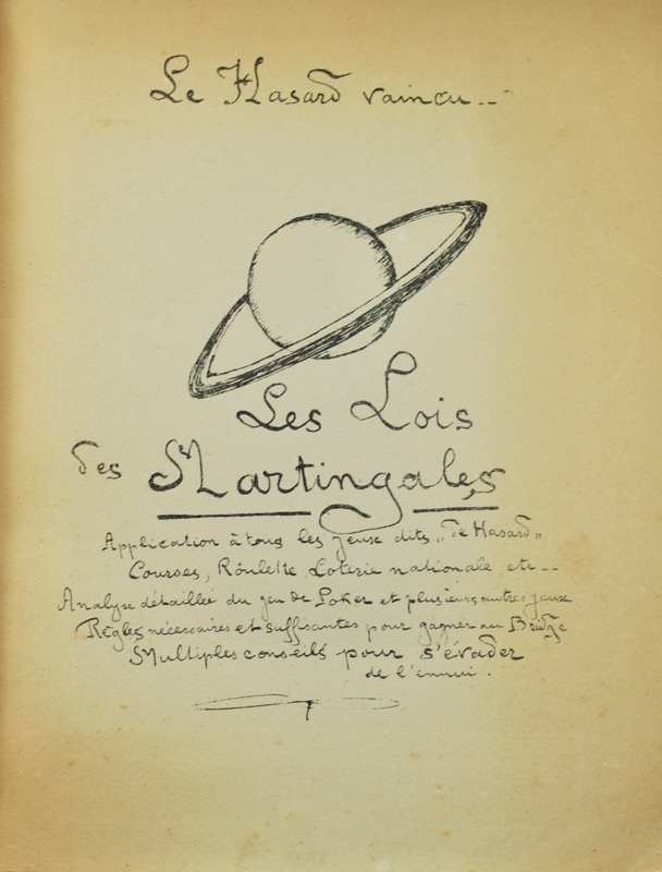 PETIOT (Marcel). Le Hasard vaincu.