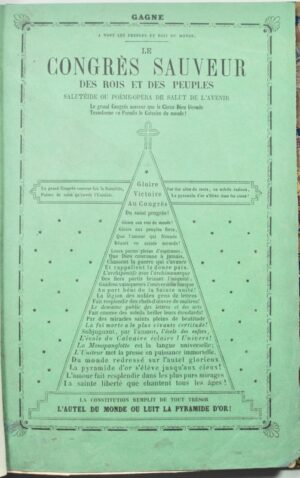 GAGNE (Paulin). Le Congrès Sauveur des peuples et des rois Salutéide ou Poème-opéra de Salut de l'Avenir, Historique, National et Universel, en vingt-quatre Chants-actes dialogués destinés au théâtre et en vers Par M. Gagne, avocat, homme de lettres.