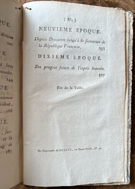 CONDORCET (J.-A.-N. de Caritat, marquis de). Esquisse d'un tableau historique des progrès de l'esprit humain. Ouvrage posthume de Condorcet. – Image 2