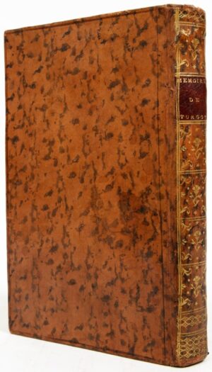 DUPONT DE NEMOURS (Pierre-Samuel). Mémoires sur la Vie et les Ouvrages de M. Turgot, Ministre d'Etat.