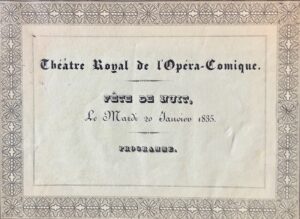NANTEUIL (Célestin). [Programme de la Fête de Nuit au Théâtre Royal de l'Opéra-Comique, le Mercredi 14 janvier].