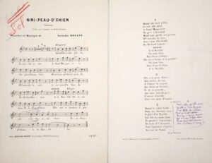 BRUANT (Aristide). Épreuves de chansons avec corrections et additions autographes.
