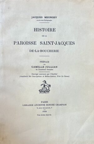 MEURGEY DE TUPIGNY - Bonnefoi Livres Anciens