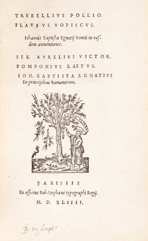 [Historiae Augustae Scriptores]. Trebellius Pollio. Flavius Vopiscus. Johannis... - Bonnefoi Livres Anciens