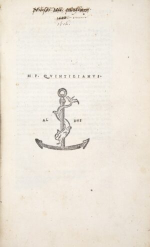 QUINTILIEN. [De Institutione Oratoria libri XII]. M. F. Quintilianus.
