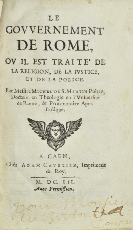 SAINT-MARTIN (Michel de). Le Gouvernement de Rome - Bonnefoi Livres Anciens