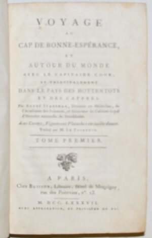 SPARRMAN (Anders). Voyage au Cap de Bonne-Espérance et autour du monde avec le capitaine Cook, et principalement dans le pays des Hottentots et des Caffres.