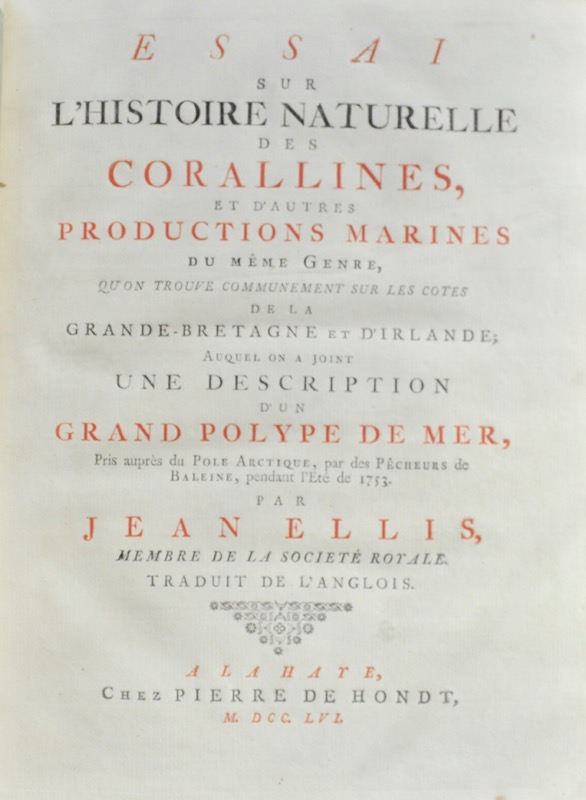 ELLIS (John). Essai sur l&rsquo;Histoire naturelle des Corallines - Bonnefoi Livres Anciens