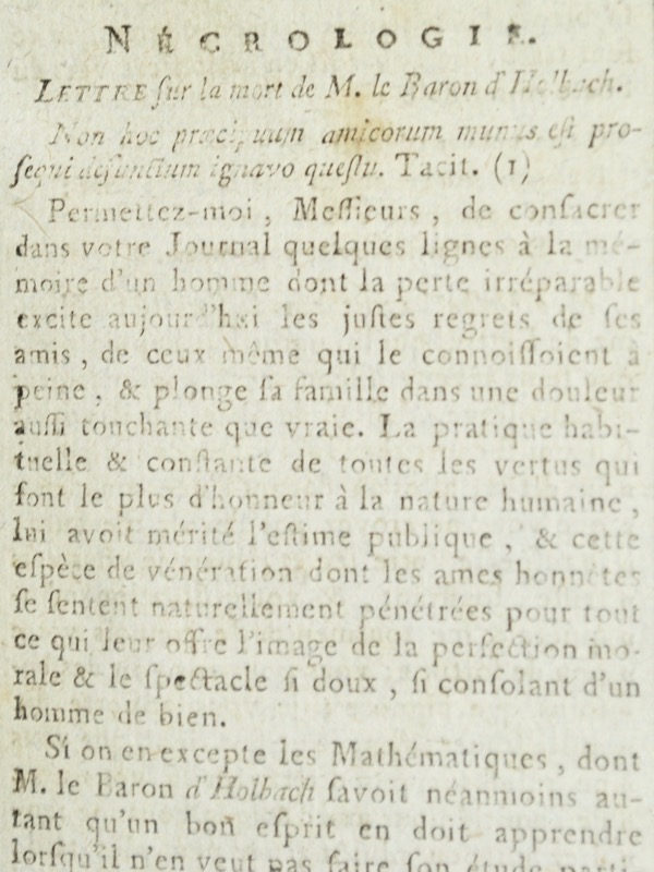 [HOLBACH (Paul Henri Dietrich - Bonnefoi Livres Anciens