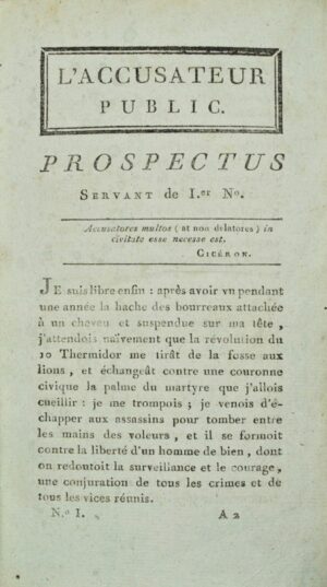 RICHER-SERIZY. L'Accusateur public. Collection complète.