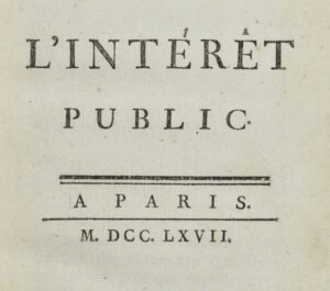 ACCARIAS DE SERIONNE (Jacques). L'Intérêt Public.