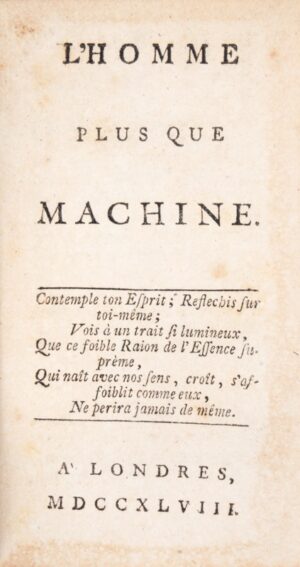 LUZAC (Elie). L'Homme plus que machine.