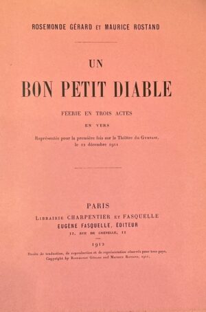 [Papiers de couleurs]. R. Gérard et M. Rostand. Un bon petit diable. Féérie en... - Bonnefoi Livres Anciens