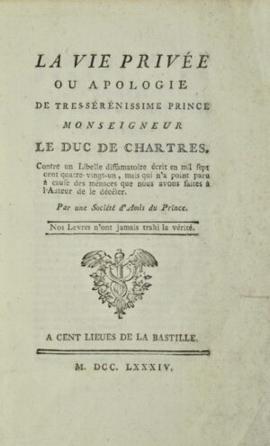 THEVENEAU DE MORANDE (Charles). Vie privée - Bonnefoi Livres Anciens