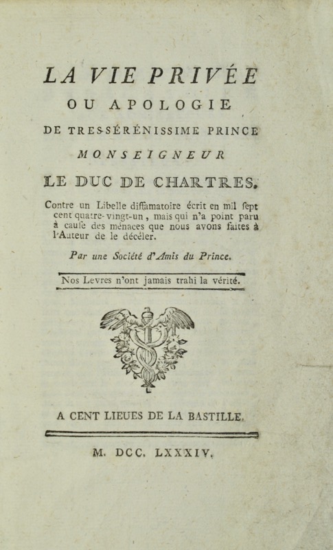 THEVENEAU DE MORANDE (Charles). Vie privée - Bonnefoi Livres Anciens