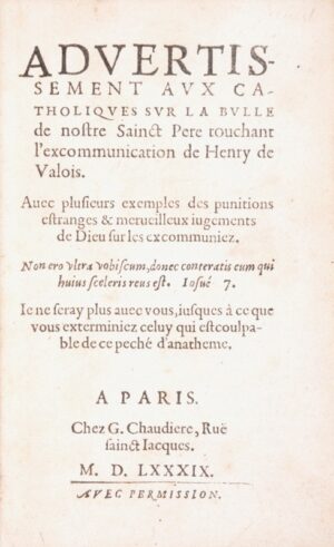 [Henri III et la Ligue]. - Bonnefoi Livres Anciens