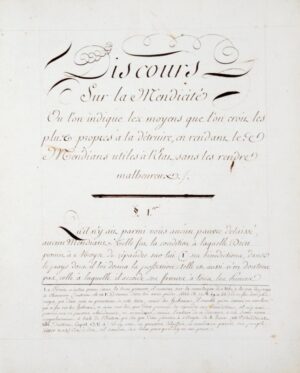 CLOUET (Louis). Discours sur la Mendicité Couronné par l&rsquo;Académie des... - Bonnefoi Livres Anciens