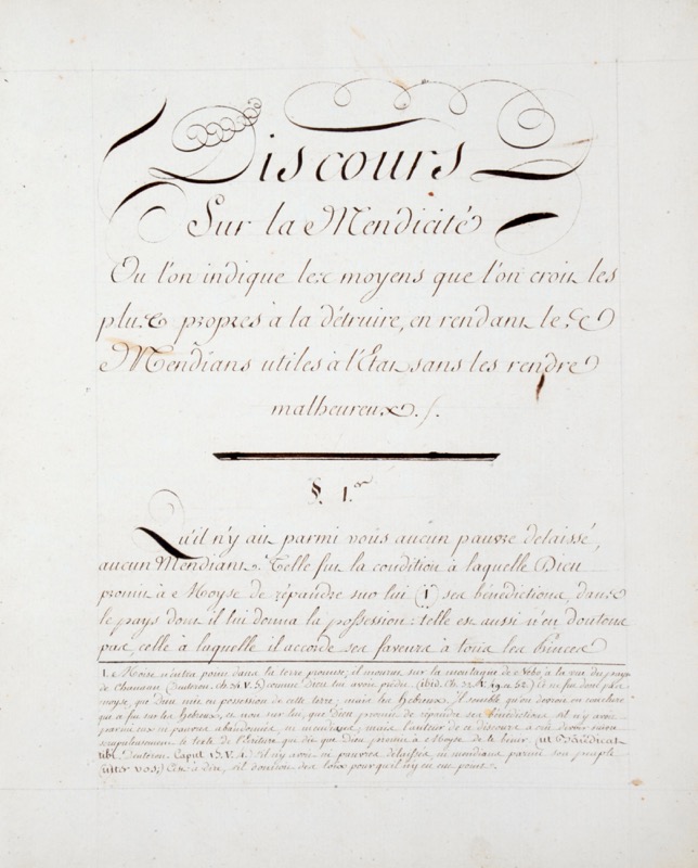 CLOUET (Louis). Discours sur la Mendicité Couronné par l&rsquo;Académie des... - Bonnefoi Livres Anciens