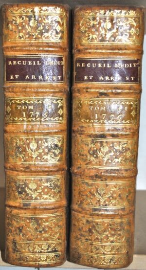 [TURGOT]. Recueil d'Edits, Arrêts, Déclarations, Lettres Patentes.