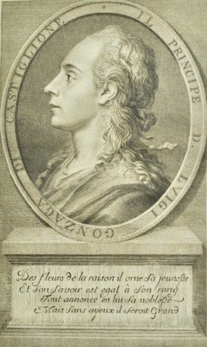CASTIGLIONE (Luigi Gonzaga di). L'Homme de Lettres, Bon Citoyen, Discours philosophique & politique de son altesse Monseigneur le Prince Louis Gonzaga de Castiglione : prononcé à l'Académie des Arcades, à Rome l'année 1776. Traduit de l'Italien.