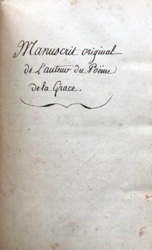 RACINE (Louis). Poëme de la Grace.