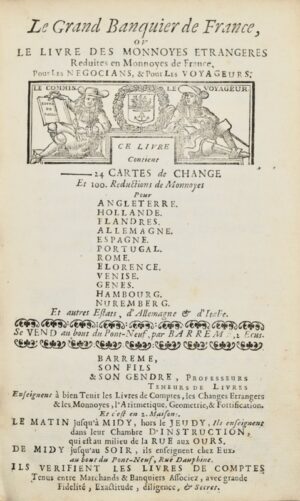 BARREME (François-Bertrand). Le Grand Banquier ou le Livre des Monnoyes... - Bonnefoi Livres Anciens
