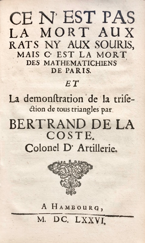 BERTRAND DE LA COSTE. Réveil matin fait par Monsieur Bertrand pour réveiller... - vue 4 - Bonnefoi Livres Anciens