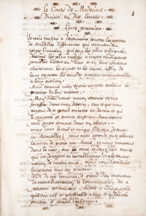 [DU PORT (François)]. [Manuscrit. Medica decas. La Décade de médecine, ou le Médecin des riches et des pauvres, expliquant les signes, les causes et les remèdes des maladies].