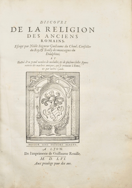 DU CHOUL (Guillaume). Discours de la religion des anciens romains.