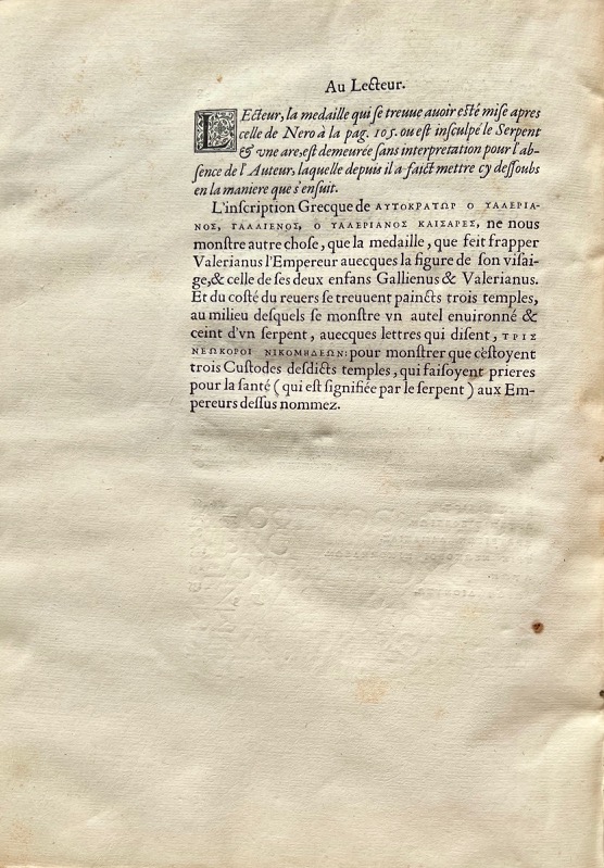 DU CHOUL (Guillaume). Discours de la religion des anciens romains. – Image 7