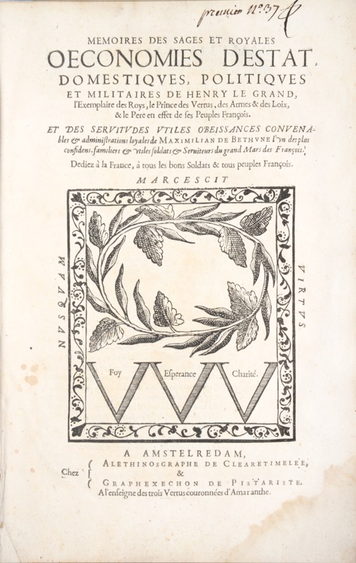 SULLY (Maximilien de Béthune - Bonnefoi Livres Anciens