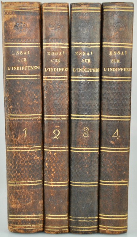 LAMENNAIS (Félicité Robert de). Essai sur l’indifférence en matière de... - vue 2 - Bonnefoi Livres Anciens