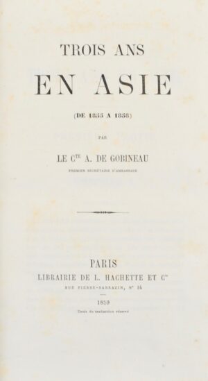 GOBINEAU (Joseph Arthur - Bonnefoi Livres Anciens