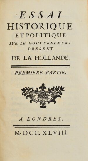 [Favier (Jean-Louis)]. Essai historique et politique sur le gouvernement... - Bonnefoi Livres Anciens