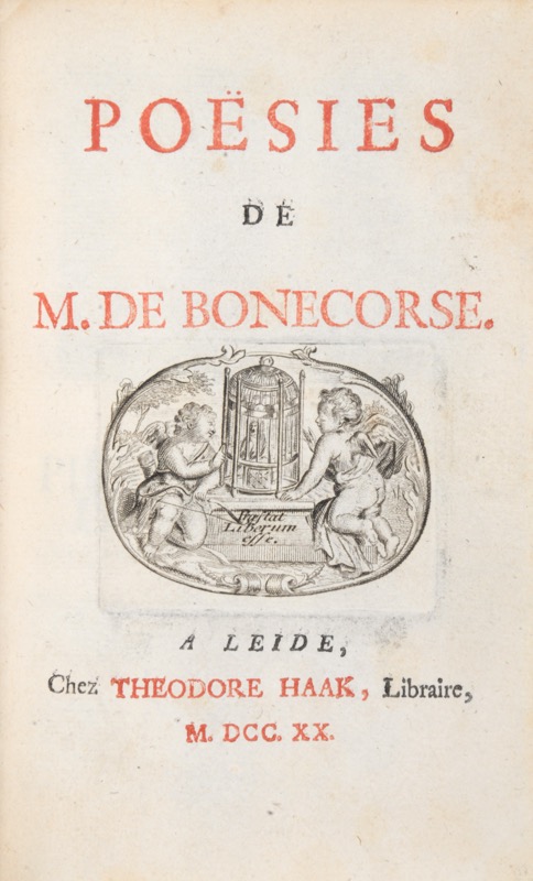 Bonnecorse (Balthasar de). Poësies de M. de Bonecorse (sic). - Bonnefoi Livres Anciens