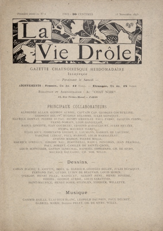 La Vie drôle. Gazette chatnoiresque hebdomadaire illustrée. Collection complète. - Bonnefoi Livres Anciens