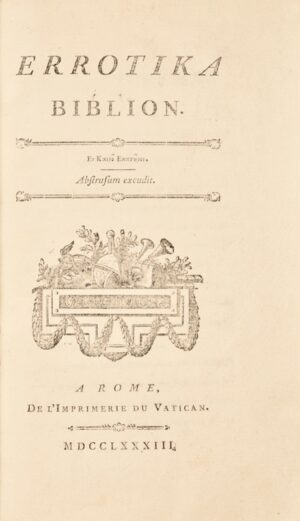 MIRABEAU (Honoré Gabriel Riquetti, comte de). Errotika Biblion.