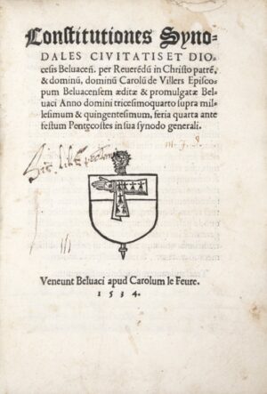 [Statuts synodaux. Beauvais. 1534]. Constitutiones synodales civitatis et... - Bonnefoi Livres Anciens