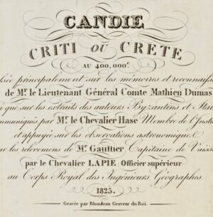 [Crète ottomane. 1825]. Candie Criti ou Crète au 400.000. Dressée... - Bonnefoi Livres Anciens