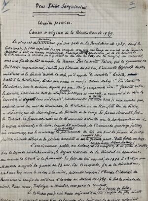 DAUDET (Léon). [Manuscrit]. Deux idoles sanguinaires. La Révolution et son fils Bonaparte.