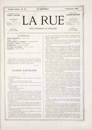 VALLES (Jules). La Rue. Paris pittoresque et populaire. Collection complète. - Bonnefoi Livres Anciens