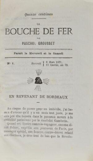 GROUSSET (Paschal). La Bouche de fer. - Bonnefoi Livres Anciens