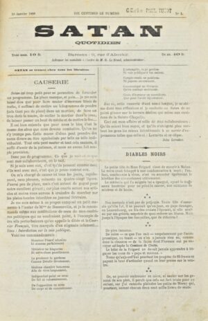 Satan. Quotidien. - Bonnefoi Livres Anciens