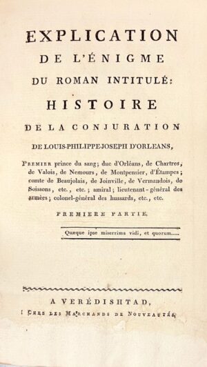 ROUZET DE FOLMON (Jacques-Marie). Explication de l&rsquo;énigme du roman... - Bonnefoi Livres Anciens