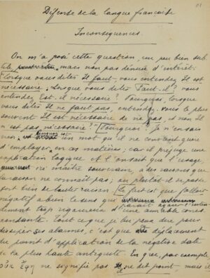 HERMANT (Abel). [Chroniques de Lancelot, du "Temps". Manuscrit].